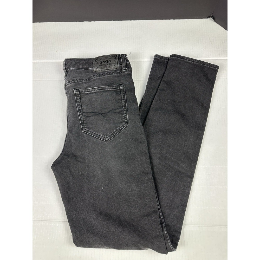 Polo Ralph Lauren Denim Jeans Sz 29x32 (size 20) Black Skinny Skater VTG Street